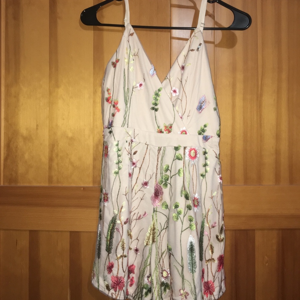 light pink floral romper